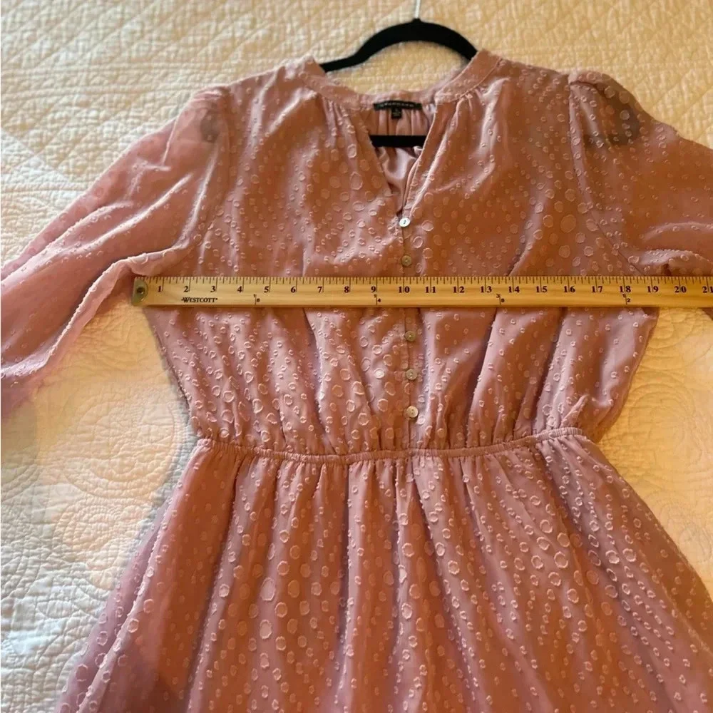 Staccato Pink Gathered Waist Long Sleeve Midi Dress. Size Large. Feminine.Spring - Picture 5 of 8